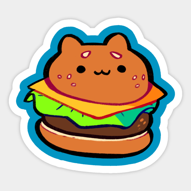 Burger Cat Sticker by giraffalope